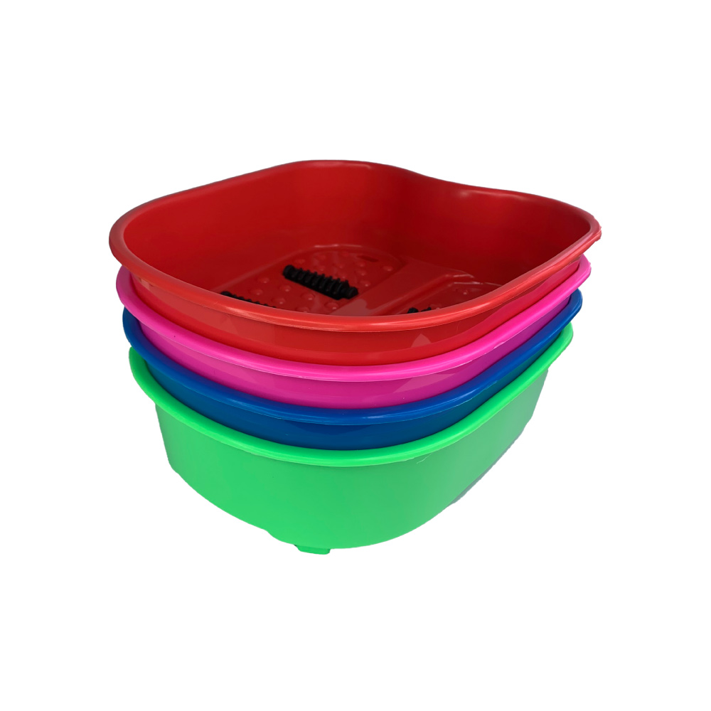 TINA PLASTICA PARA PIES CON RODILLOS